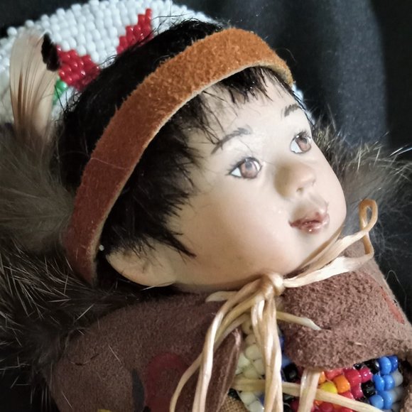 Bisque Native American Baby Doll 2010 Artist's Proof" by Sandra Wright Justiss - Picture 3 of 9